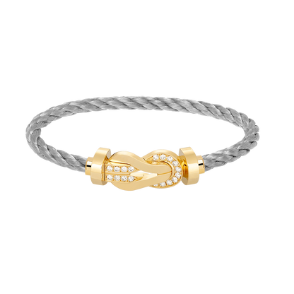 [Bloom]CHANCE LARGE 8 FIGURE BUCKLE HALF DIAMOND BRACELET GOLD