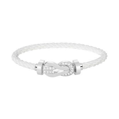 [Bloom]CHANCE LARGE 8 FIGURE BUCKLE HALF DIAMOND BRACELET SILVER