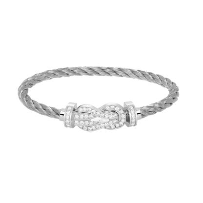 [Bloom]CHANCE LARGE 8 FIGURE BUCKLE FULL DIAMOND BRACELET SILVER