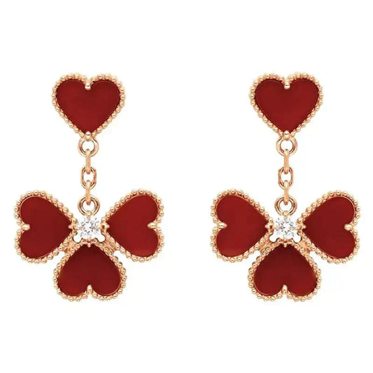 [Bloom]SWEET CLOVER CARNELIAN EARRINGS