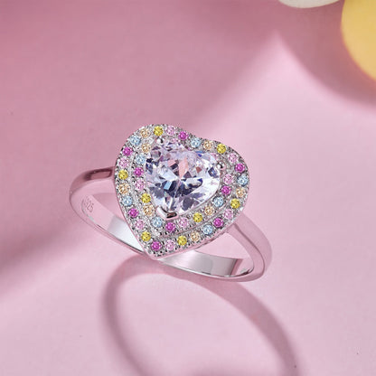 [Bloom]Delicate Ebullient Heart Shape Wedding Ring