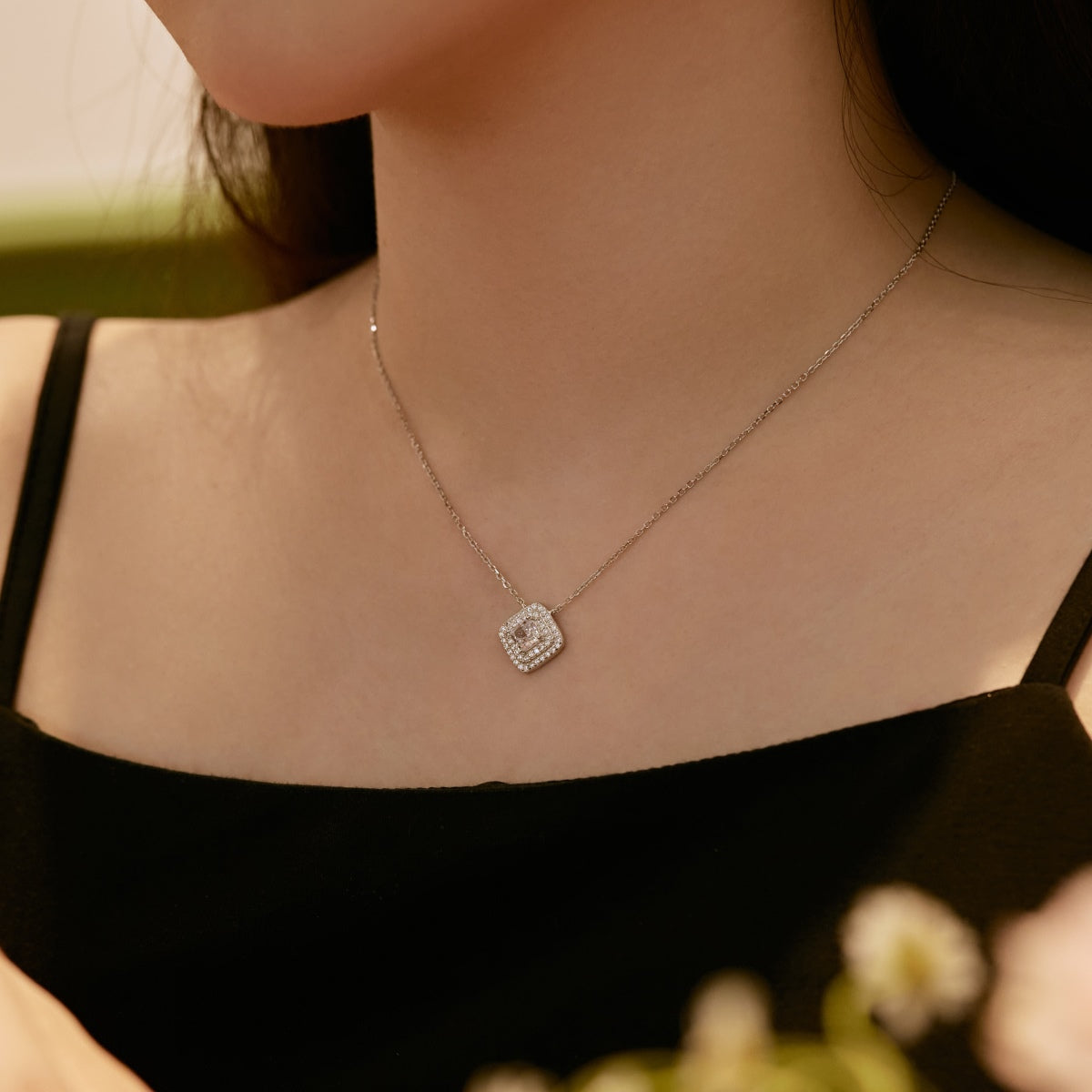 [Bloom]Sparkling Asscher Cut Necklace