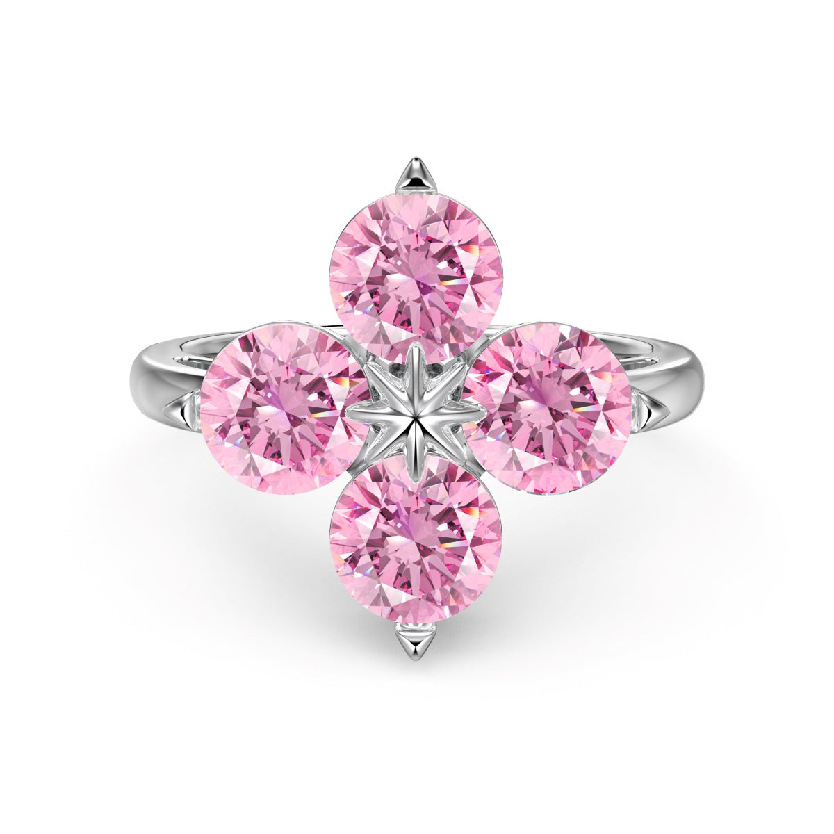 [Bloom]Four-Leaf Clover Eight-Pointed Star Ring