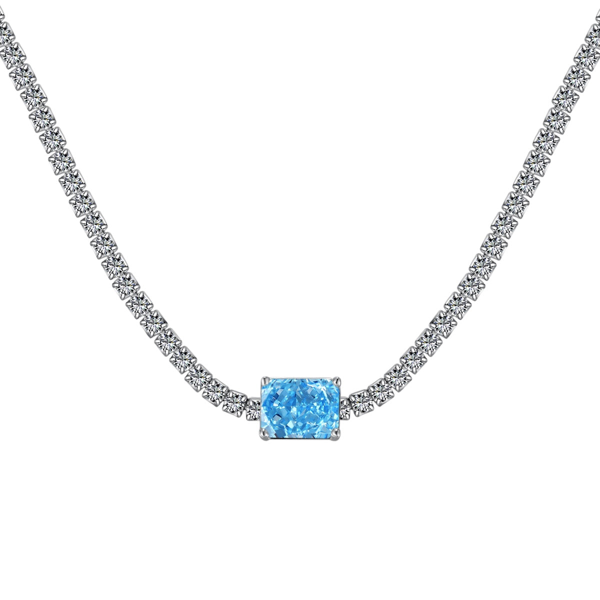 [Bloom]2.0 carat Ornate Emerald Cut Necklace