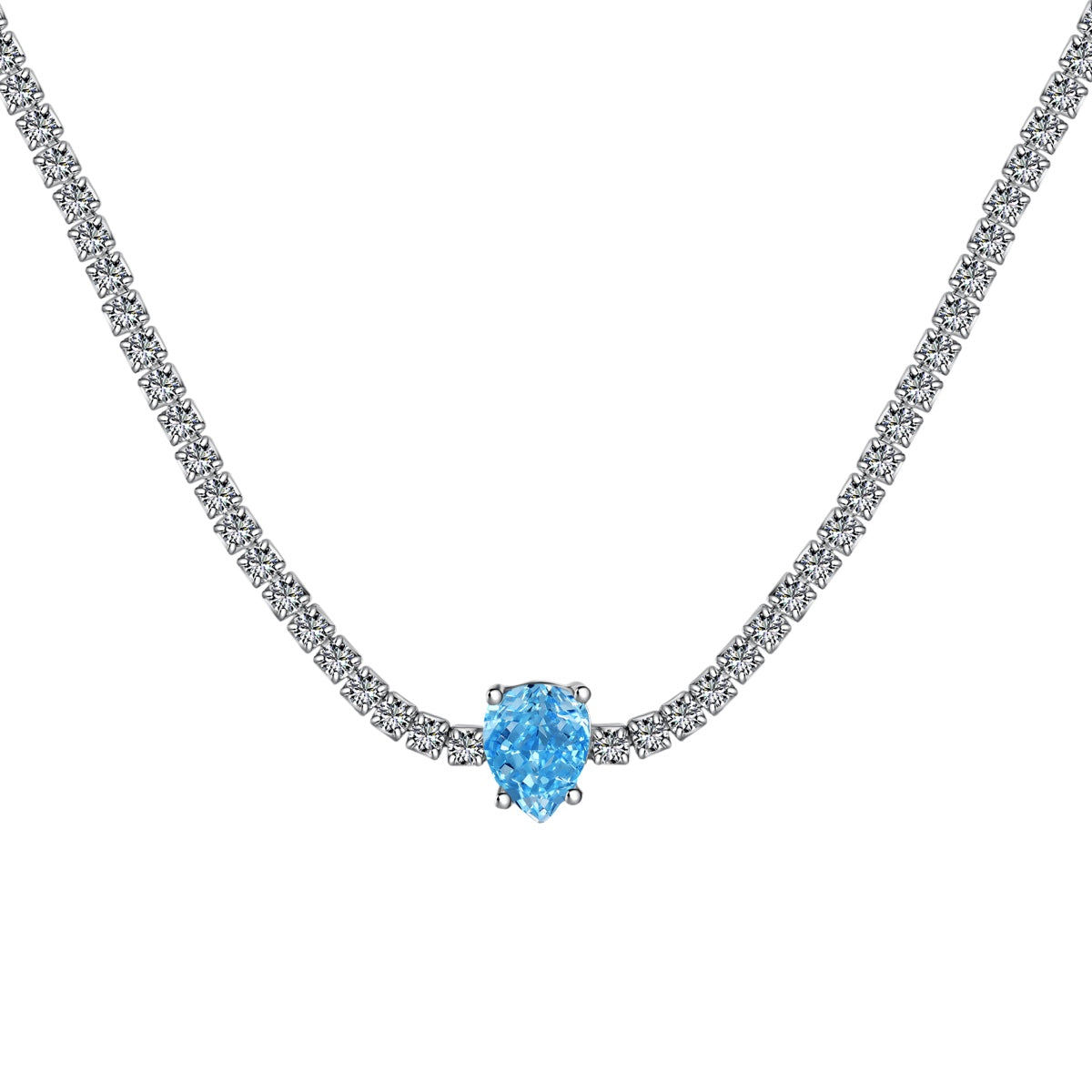 [Bloom]1.0 carat Unique Pear Cut Tennis Necklace