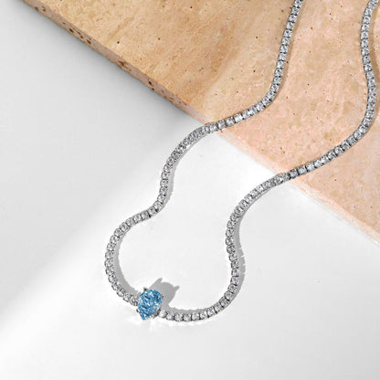 [Bloom]1.0 carat Unique Pear Cut Tennis Necklace