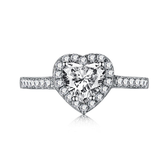 [Bloom]Eternity Splashy Romantic Heart Shape Lover Ring