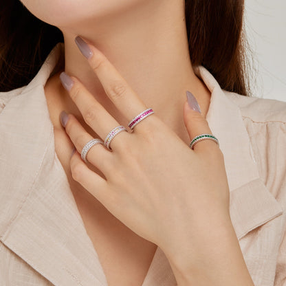 [Bloom]Delicate Colorful Round Cut Daily Ring