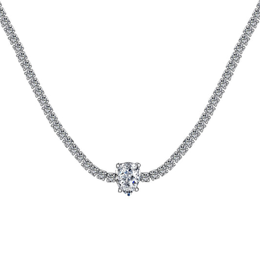 [Bloom]1.0 carat Unique Pear Cut Tennis Necklace