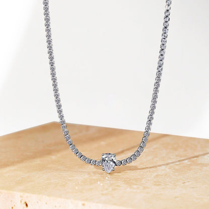 [Bloom]1.0 carat Unique Pear Cut Tennis Necklace