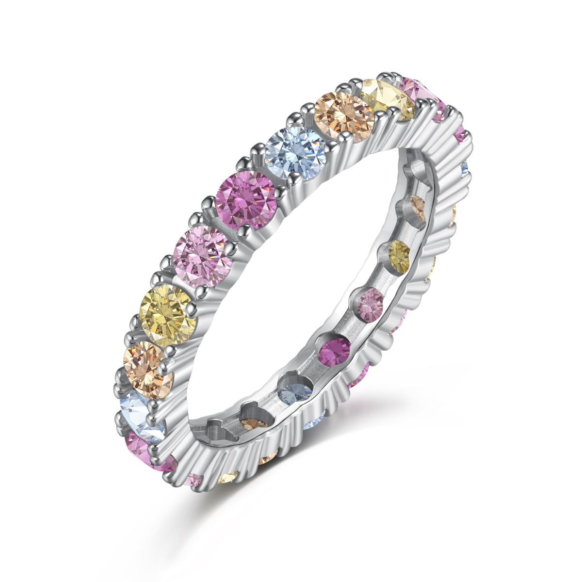 [Bloom]Dazzling Lustrous Round Cut Tennis Ring