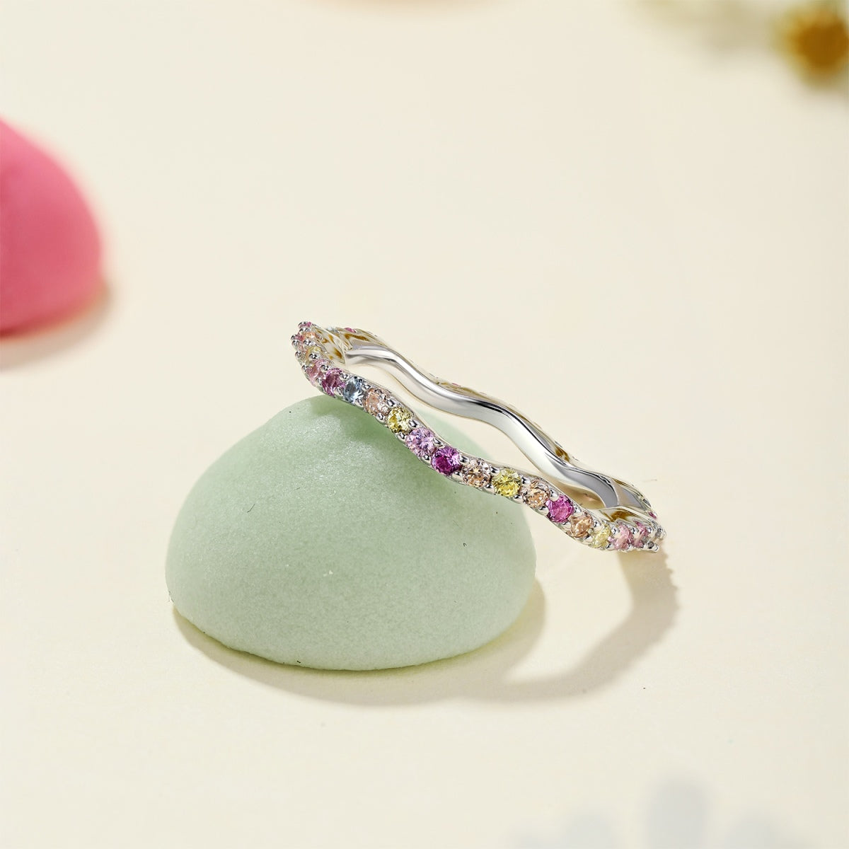 [Bloom]Dainty Colorful Round Cut Party Ring