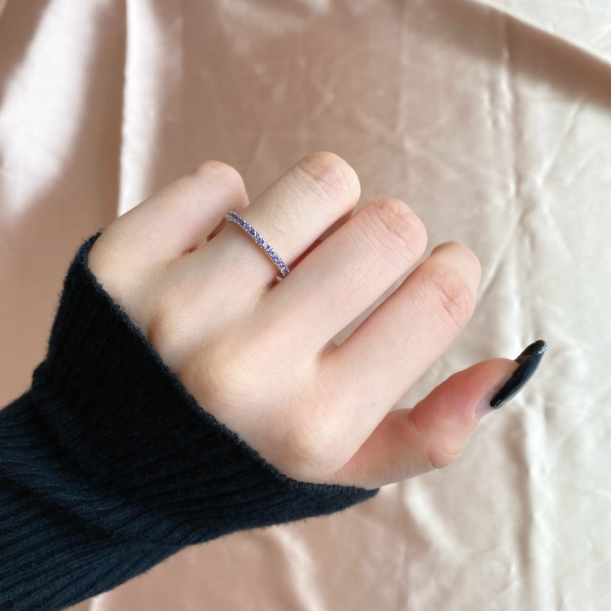 [Bloom]Delicate Sparkling Round Cut Daily Ring