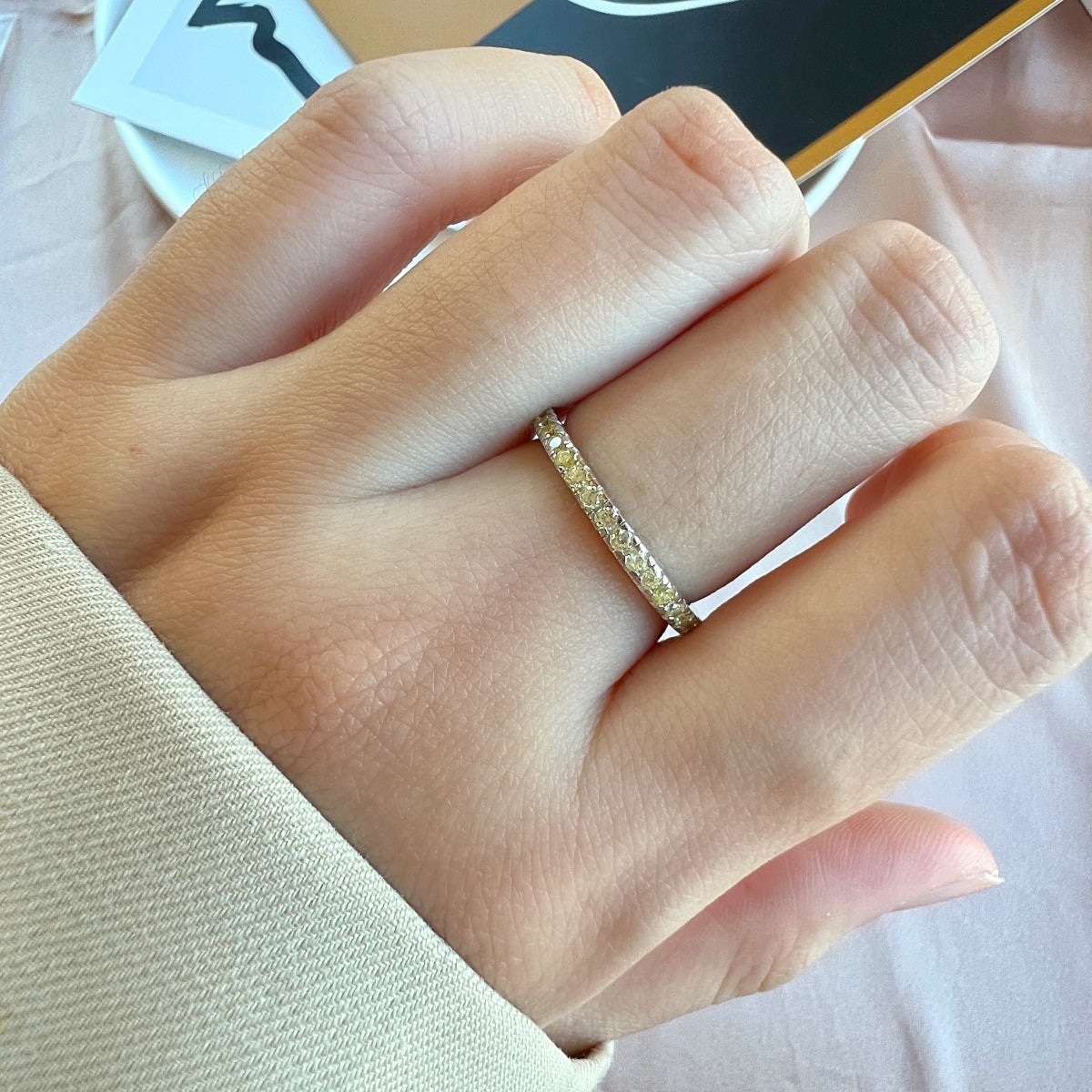 [Bloom]Delicate Sparkling Round Cut Daily Ring