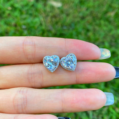 [Bloom]Sparkling Heart Shape Lover Earrings