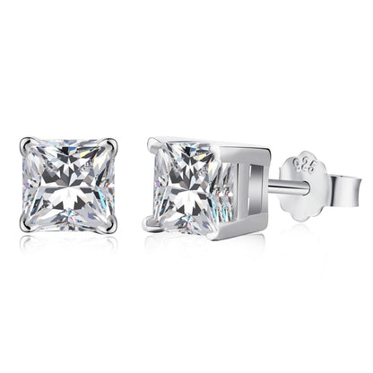 [Bloom]1.0 Carat Radiant Princess Cut Wedding Earrings