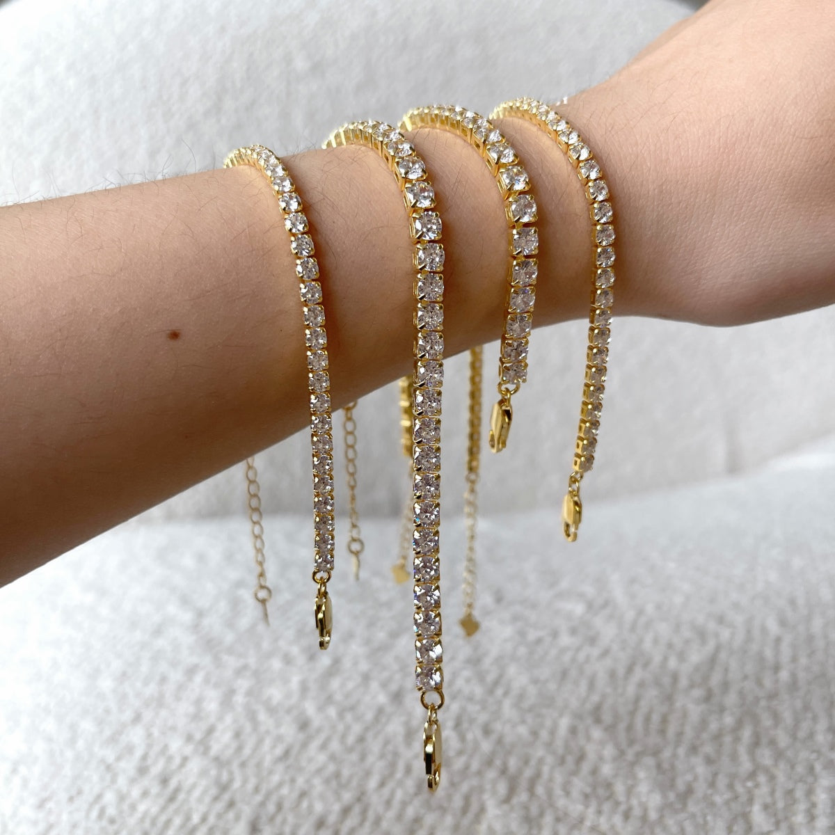 [Bloom]Sparkling Radiant Princess Cut Tennis Bracelet