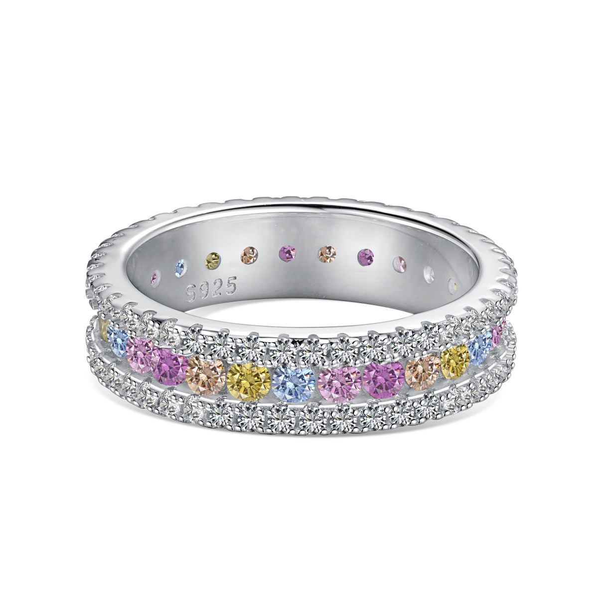 [Bloom]Delicate Colorful Round Cut Daily Ring