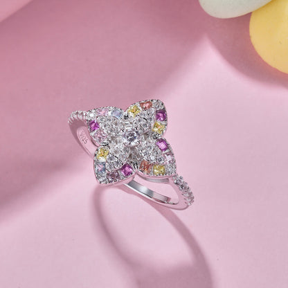 [Bloom]Luxurious Colorful Flower Shape Banquet Ring