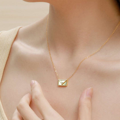 [Bloom]Envelope Heart Shape Mother's Day Necklace