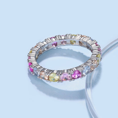 [Bloom]Dazzling Lustrous Round Cut Tennis Ring