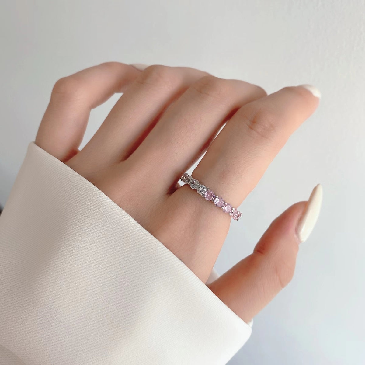 [Bloom]Sparkling Round Cut Tennis Ring