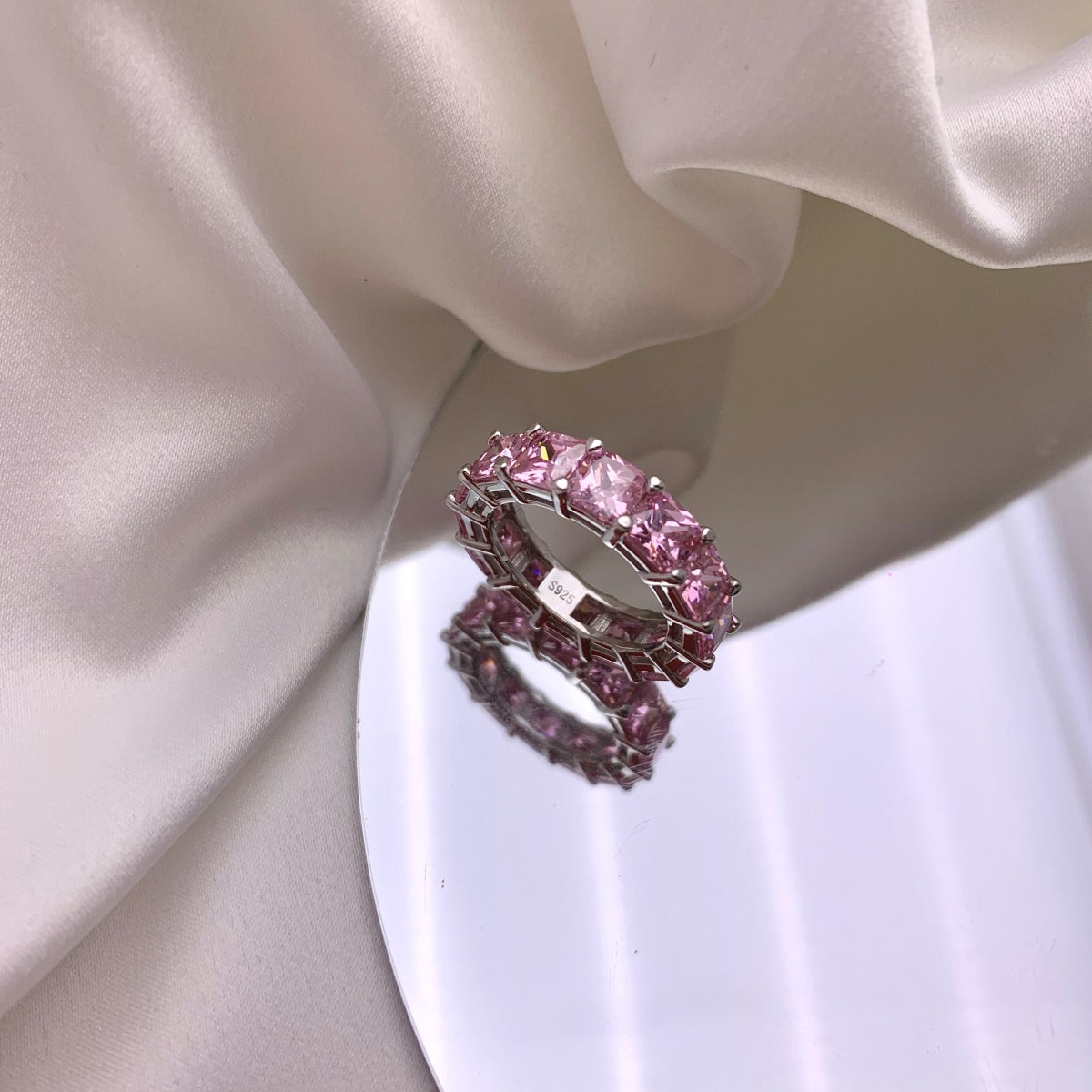 [Bloom]Elegant Princess Cut Tennis Ring