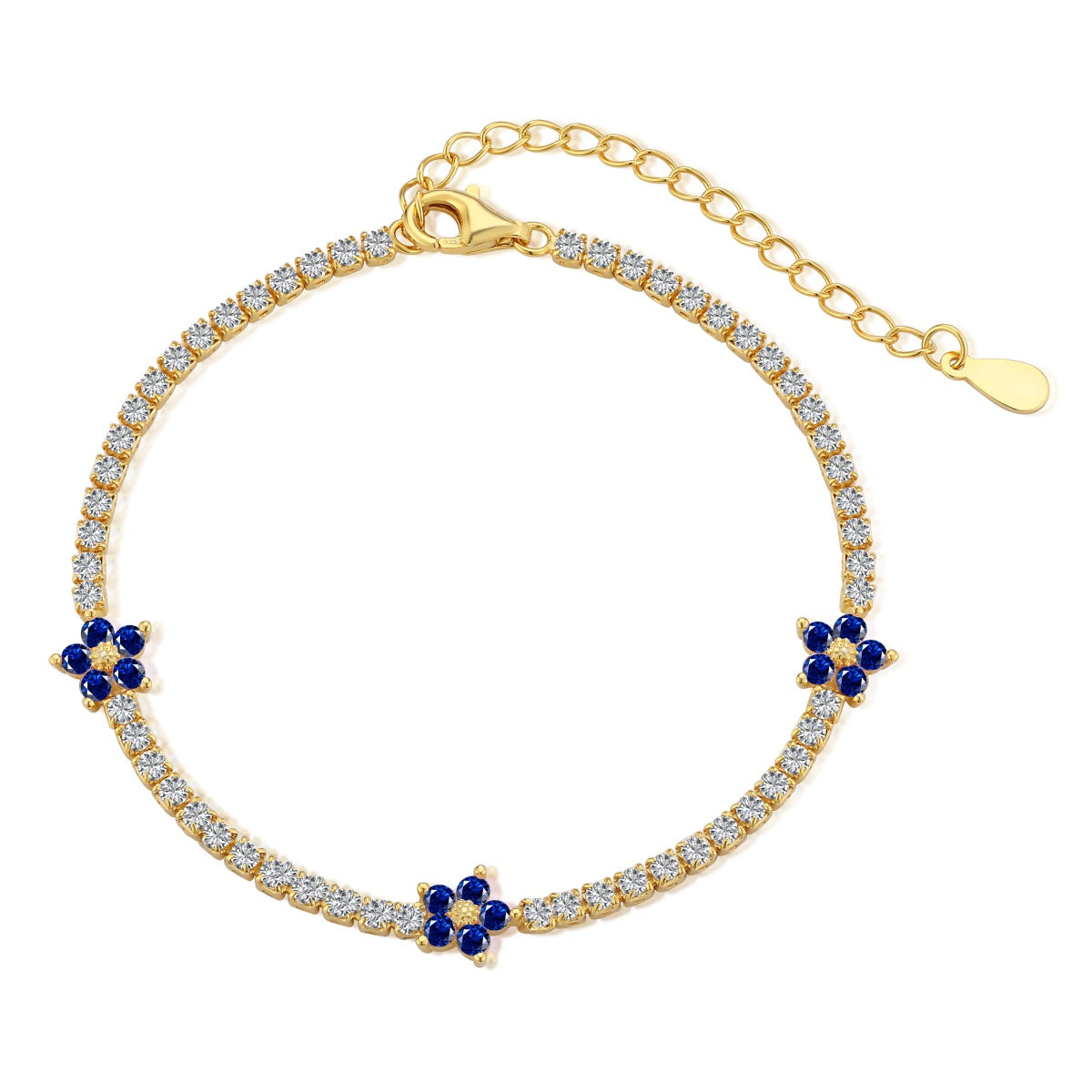 [Bloom]Sparkling Flower Shape Tennis Bracelet