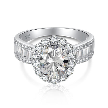 [Bloom]1.5 Carat Dazzling Charming Oval Cut Banquet Ring