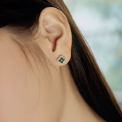 [Bloom]Four-Leaf Clover Flower Shaped Earrings