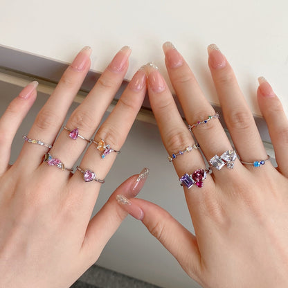 [Bloom]Radiant Colorful Multi Cut Daily Ring