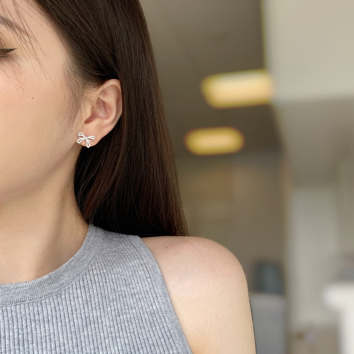 [Bloom]Dainty Bow Shape Earrings