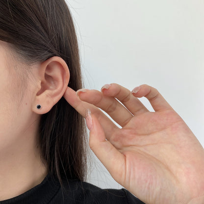 [Bloom]Sparkling Colorful Round Shape Earrings