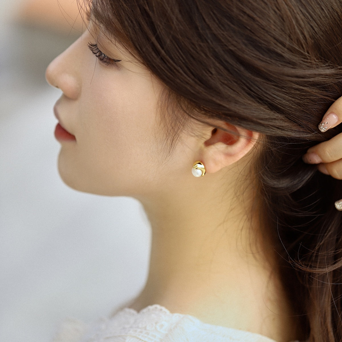 [Bloom]Dainty Bread Pearl Earrings