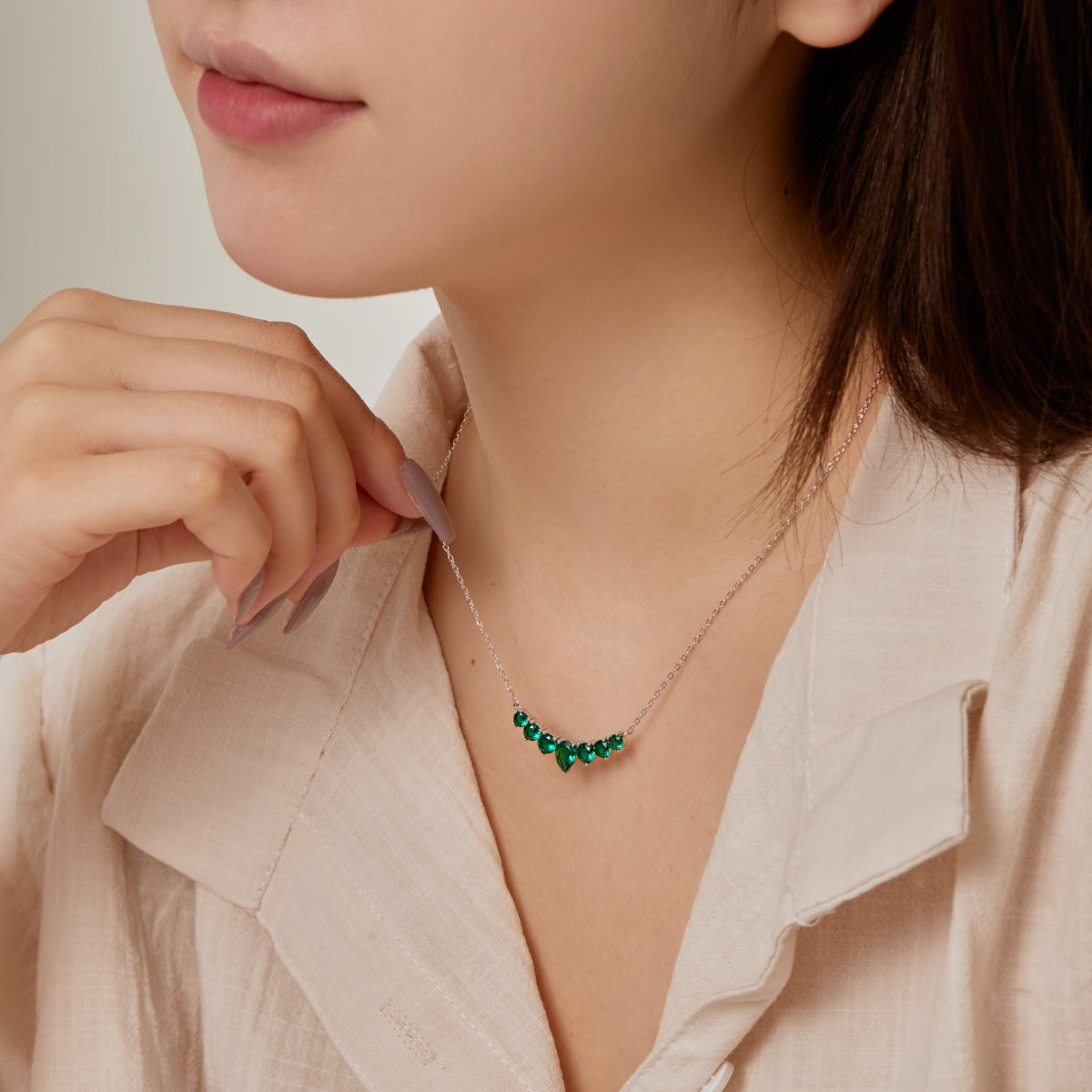 [Bloom]Dainty Colorful Heart Necklace