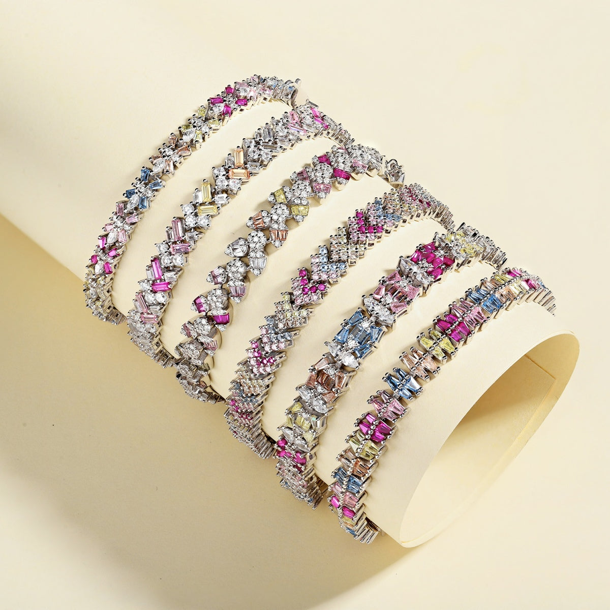 [Bloom]Radiant Colorful Emerald Cut Party Bracelet