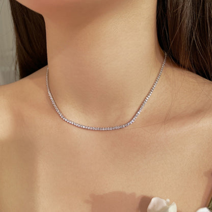 [Bloom]Delicate Round Shape Tennis Necklace