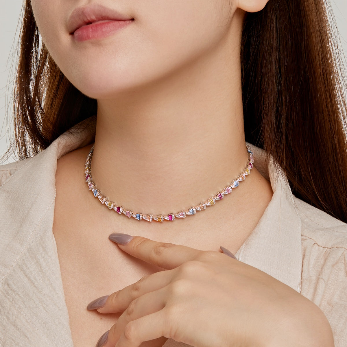 [Bloom]Radiant Colorful Rainbow Necklace