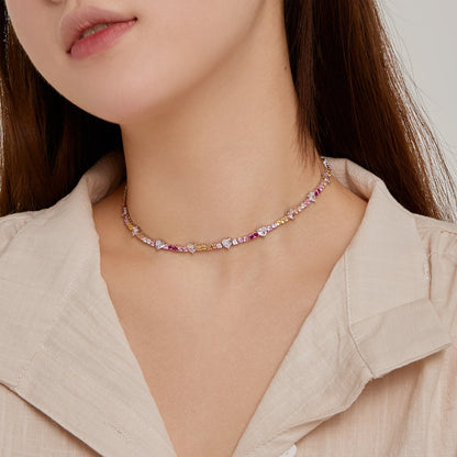 [Bloom]Delicate Colorful Rainbow Tennis Chain