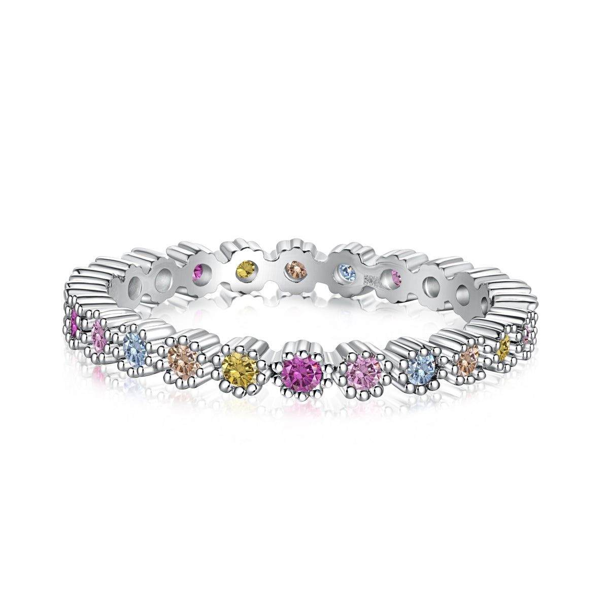 [Bloom]Exquisite Colorful Round Cut Party Ring