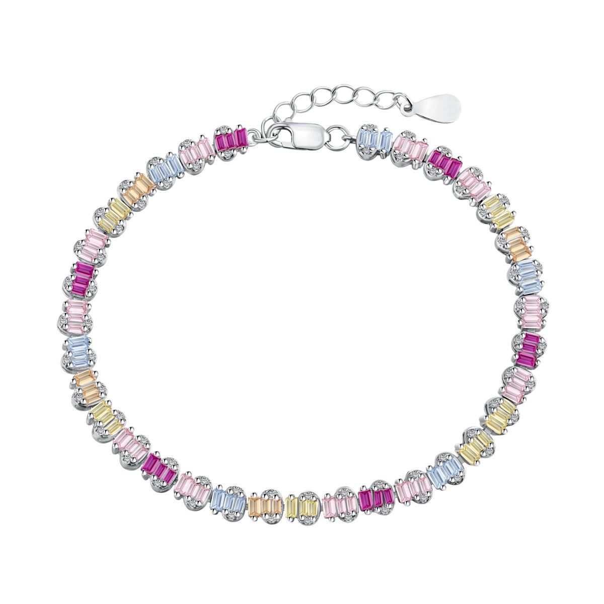 [Bloom]Delicate Colorful Emerald Cut Party Bracelet