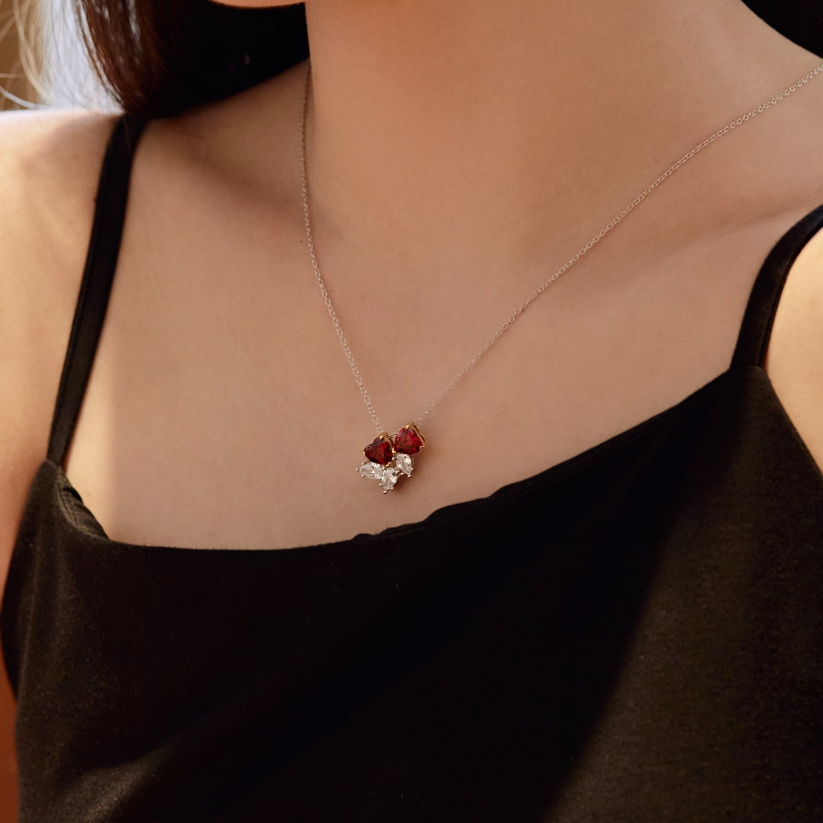 [Bloom]Dainty Red Heart Necklace