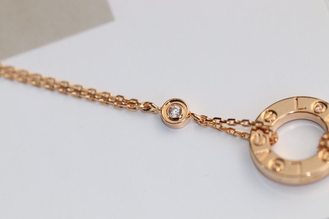 [Bloom]LOVE NECKLACE ADJUSTABLE ROSE GOLD 2 DIAMOND