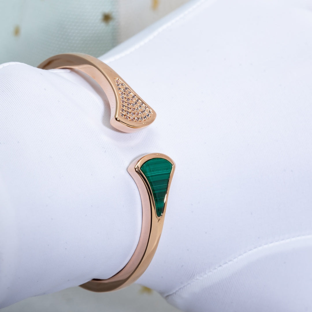 [Bloom]DREAM BRACELET OPEN MALACHITE PINK GOLD