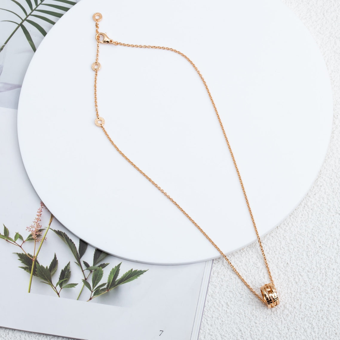 [Bloom]PARENTESI NECKLACE PINK GOLD