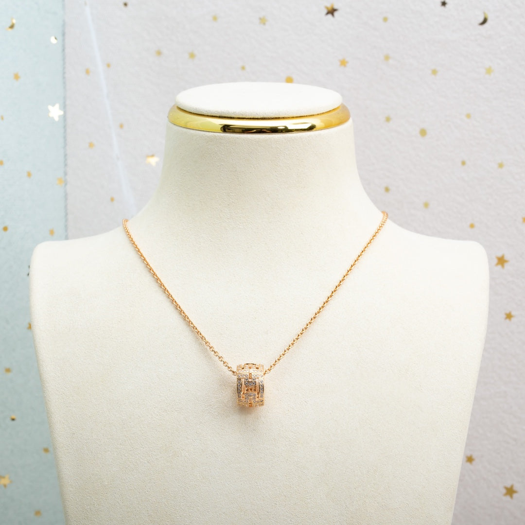 [Bloom]PARENTESI NECKLACE PINK GOLD DIAMOND