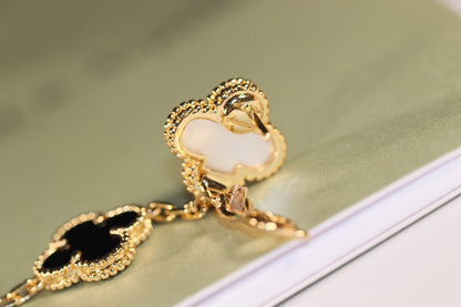 [Bloom]CLOVER EARRINGS GOLD ONYX MOP 3 MOTIF