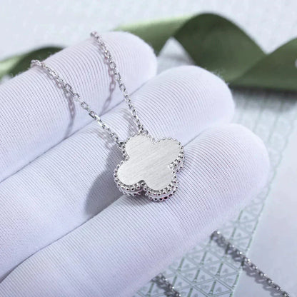 [Bloom]CLOVER  15MM DIAMOND LASER NECKLACE SILVER