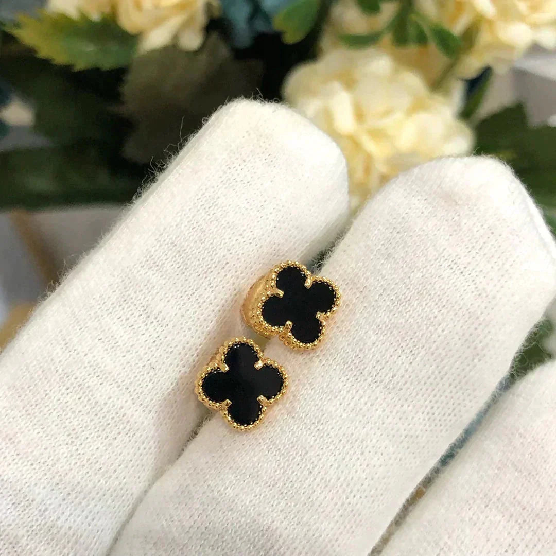 [Bloom]CLOVER MINI 9.5MM BLACK MOP EARRINGS