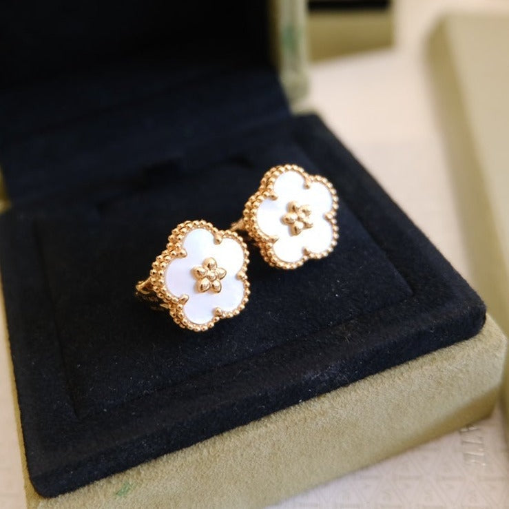 [Bloom]LUCKY PINK GOLD WHITE MOP EARRINGS